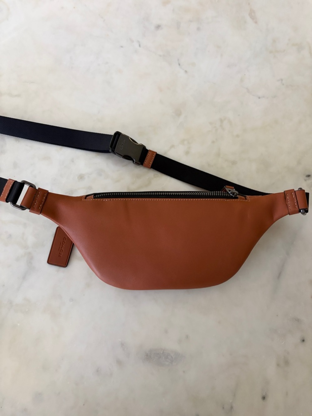 Coach Tan Leather Belt Bag with Black Strap - Picture 4 of 4